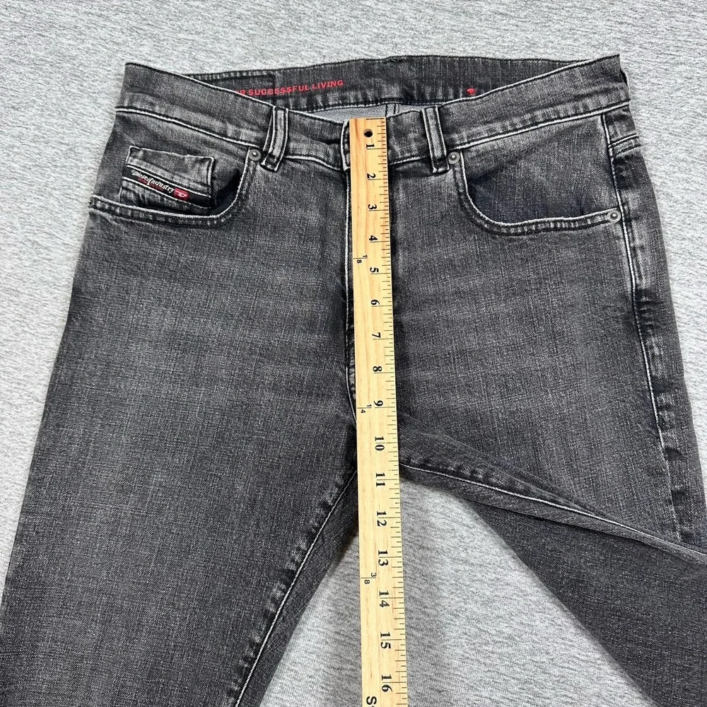 Diesel Jeans Mens 32x32 Black Denim Slim D-Strukt Stretch Distressed Grunge - Picture 4 of 11